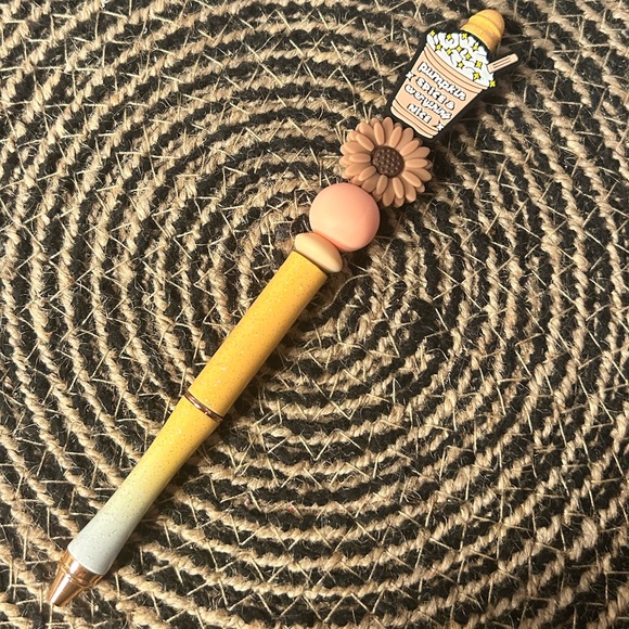 Pumpkin Spice Latte Beaded Pen - Picture 2 of 2